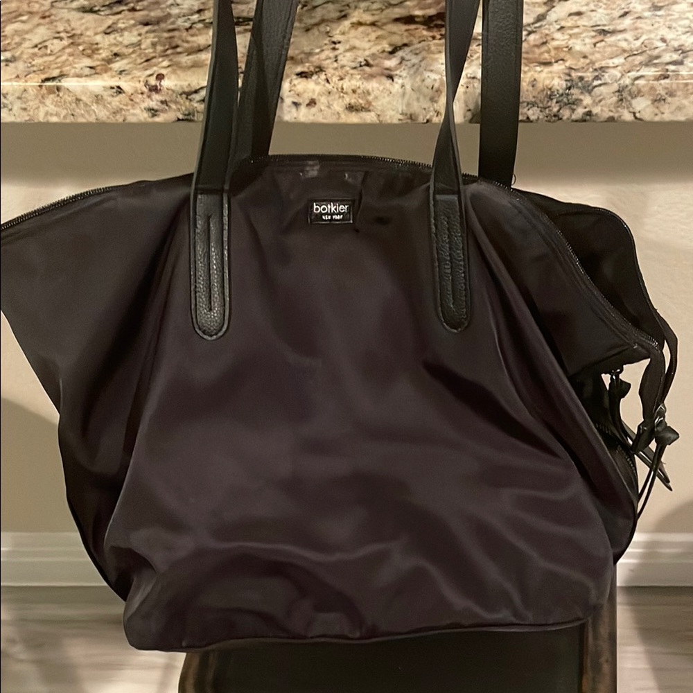 Elegant Black Satin Tote Bag